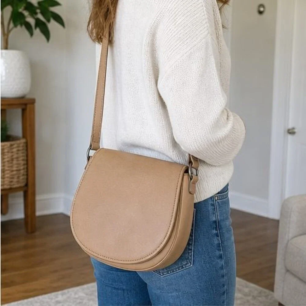 Blush Pebbled Crossbody Bag